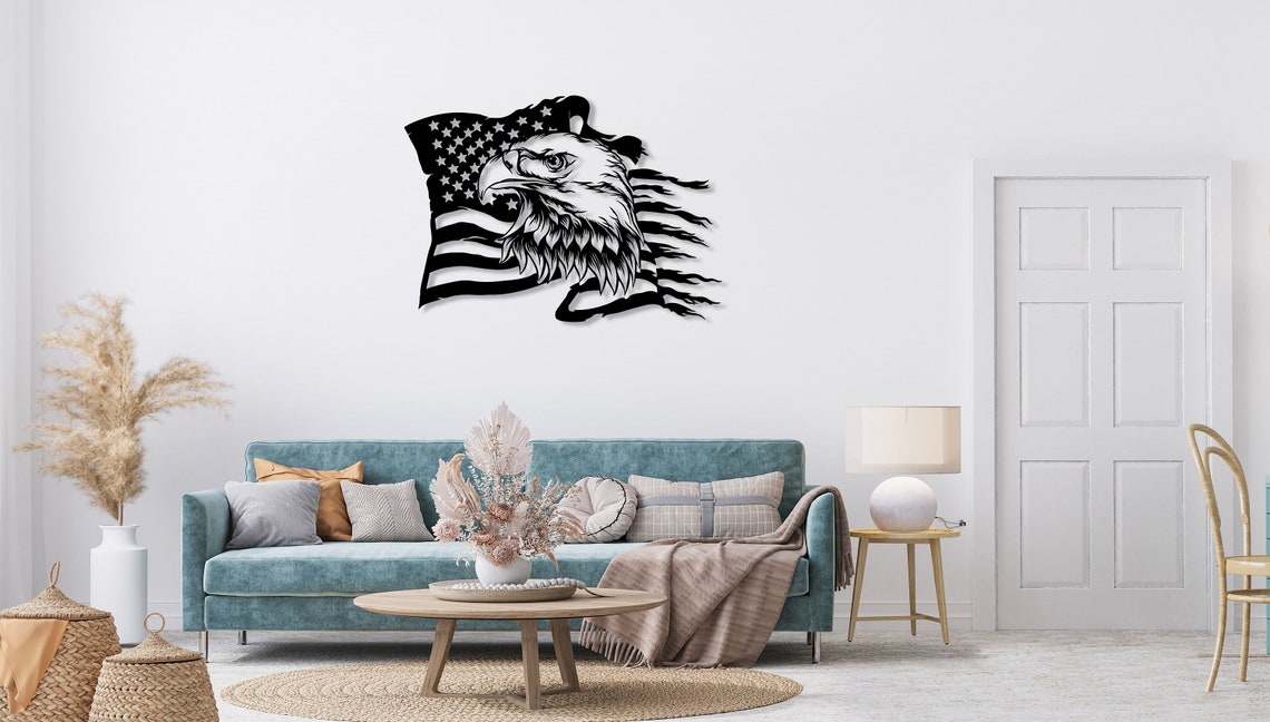 American Eagle Metal Wall Art American Flag Wall Decor US - Etsy