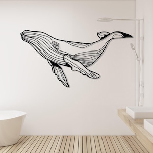 Unique whale wall decoration for coastal home interiors