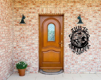 Halloween Metal Wall Decor, Halloween Yard Garden Decor, This is Halloween Wall Art, Halloween Witches Sign,Creepy House Art,Fall Door Decor