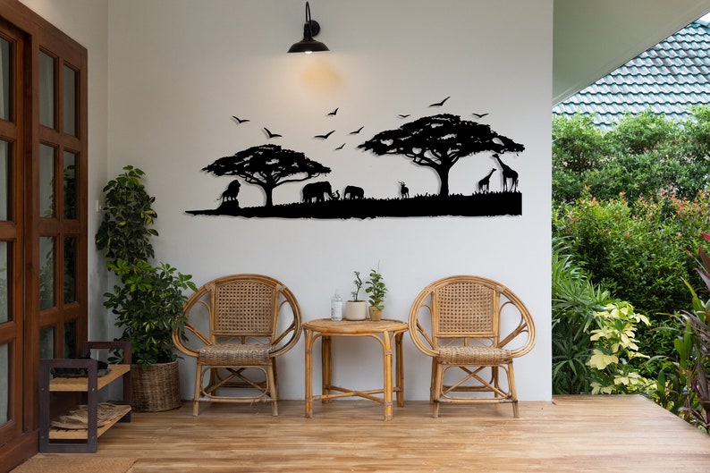 Africa Metal Wall Decor Safari Animals Wall Art Africa Etsy