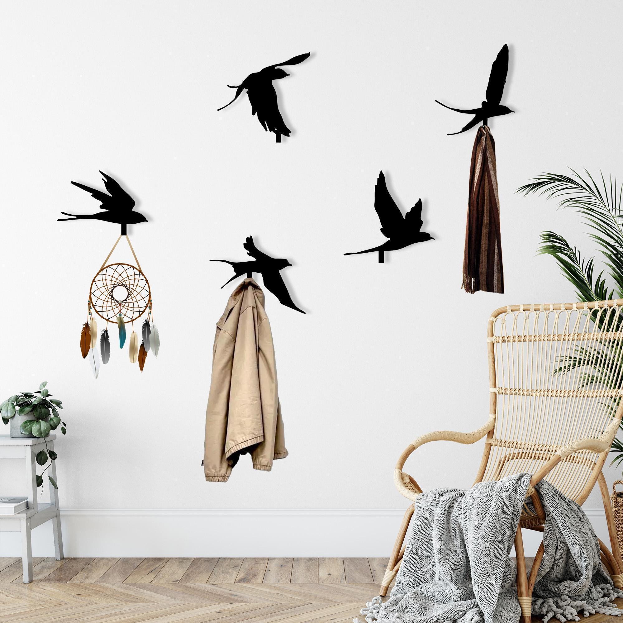 Flying Bird Wall Hooks Art, Metal Bird Coat Racks, Bird Lover Gift ...