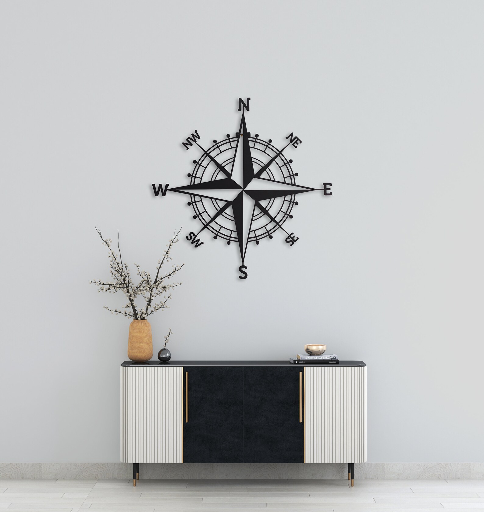 Nautical Compass Rose Metal Wall Art Large Metal Wall Decor Etsy