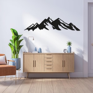 Mountain Wall Art, Large Mountain Wall Art, Mountain Metal Wall Art, Nature Mountain Metal Decor, Hill Metal Decor, Fireplace Metal Wall Art image 1