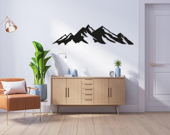 Mountain Wall Art, Large Mountain Wall Art, Mountain Metal Wall Art, Nature Mountain Metal Decor, Hill Metal Decor, Fireplace Metal Wall Art