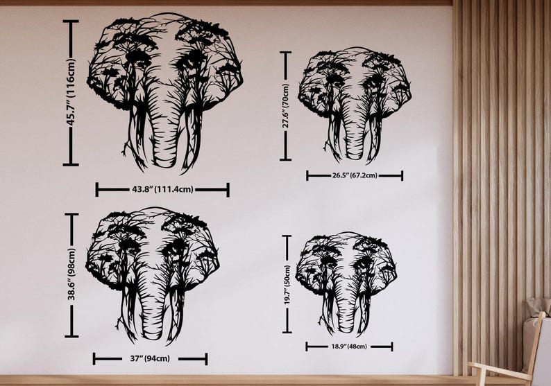 Elephant Tree Metal Wall Art, Safari Animals Wall Decor, Africa Wall Art, Livingroom Wall Hanging, Outdoor Metal Wall Art,Wildife Lover Gift image 11