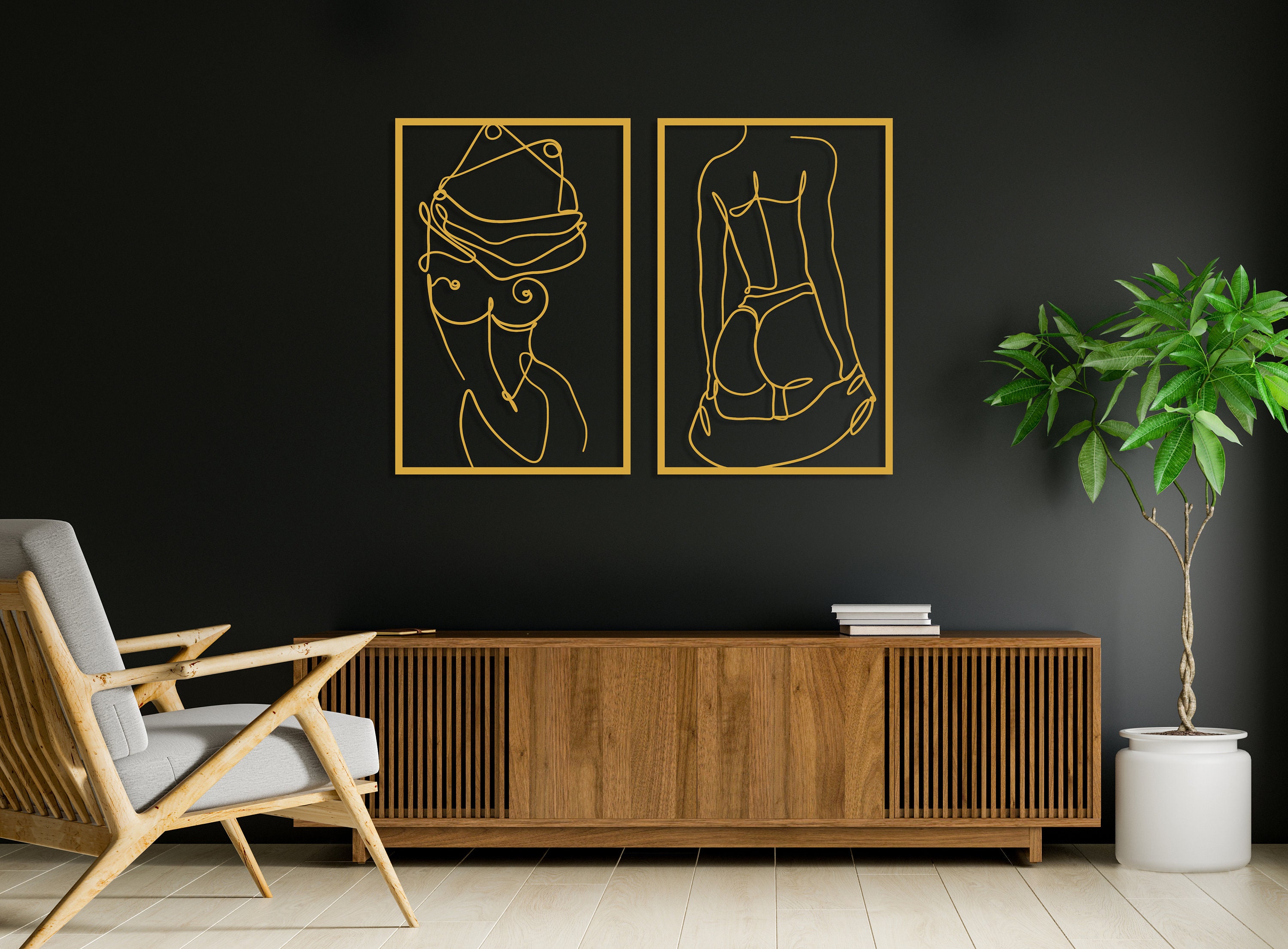 Set of 2 Female Body Naked Metal Wall Art Woman Body Naked - Etsy Canada
