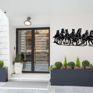 Metal Horse Wall Art, Horse Family Sign, Entryway Decor, Farmhouse Wall Decor, Animal Metal Decor,Wildlife Horse Lover Gift,Metal Horse Head image 2