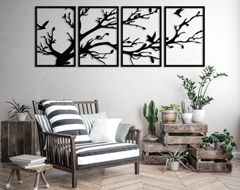RPixc Grande décoration murale arbre de vie en métal 60 cm à suspendre avec logo arbre de vie convient pour bureau, chambre, salon, décoration murale extérieure