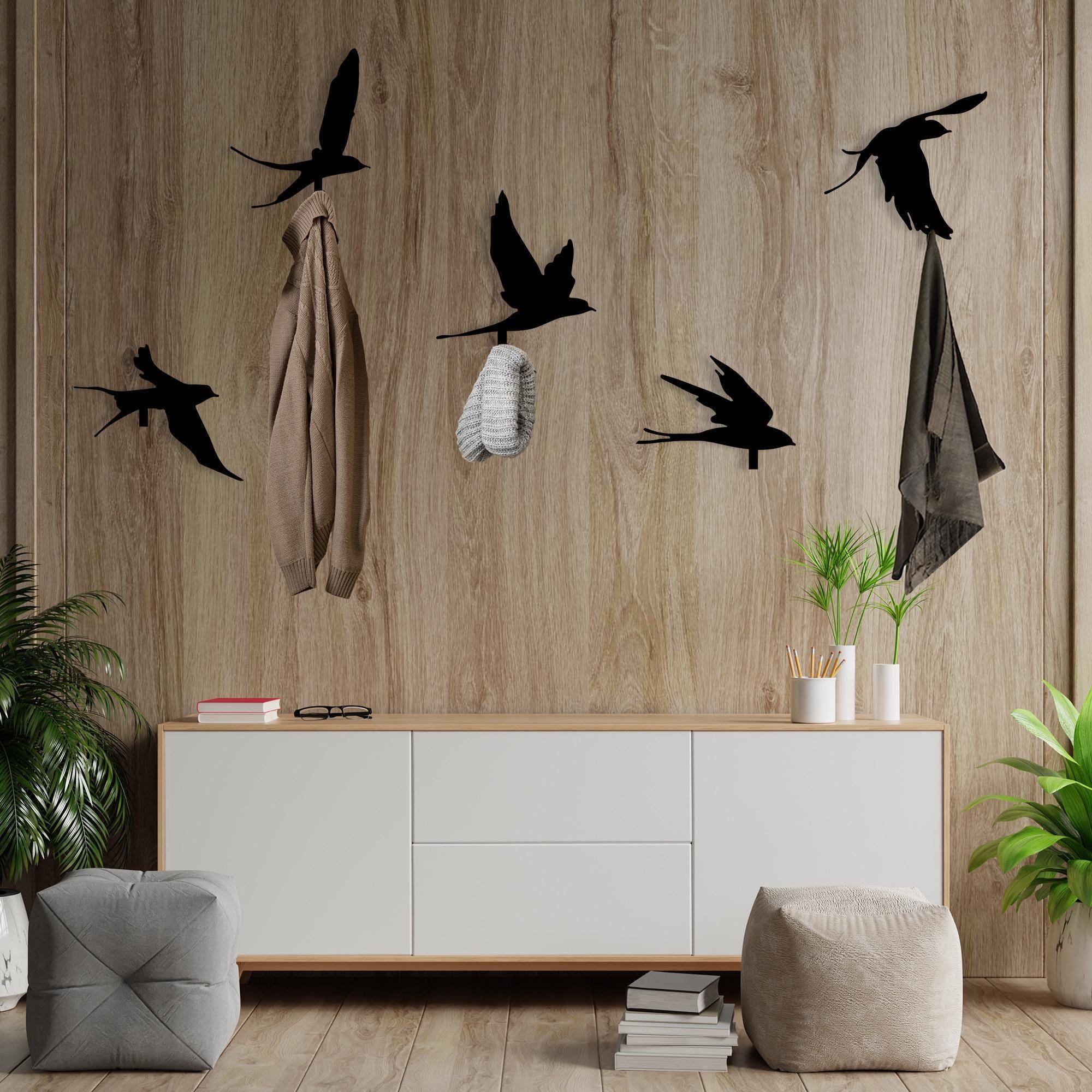 Flying Wall Rack Room Flying Bird Wall Hooks Art, Metal Bird Coat Racks, Bird Lover Gift ...