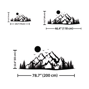 Large metal mountain forest wall art for modern home interior