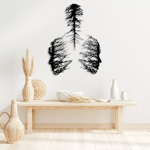 Abstract Tree Metal Wall Art, Abstract Faces Wall Decor, Modern Wall Art, Unique Design Wall Sculpture, Art Lover Gift, Housewarming Gift image 6