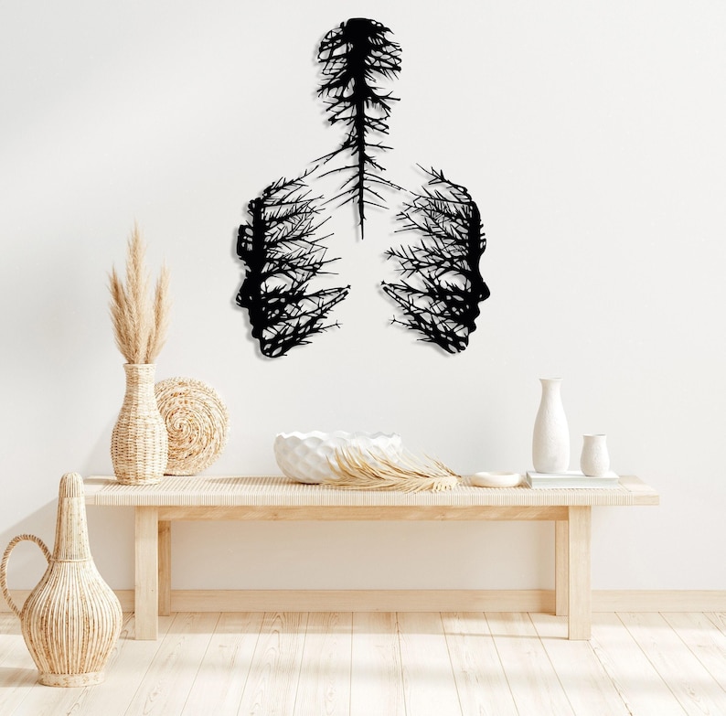 Abstract Tree Metal Wall Art, Abstract Faces Wall Decor, Modern Wall Art, Unique Design Wall Sculpture, Art Lover Gift, Housewarming Gift image 6