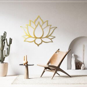 Lotus Flower Wall Decor, Metal Lotus Flower Wall Art Gold or Black, Large Outdoor Wall Decor, Metal Wall Art Mandala Decor, Yoga Decor image 4
