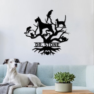 Cartello veterinario in metallo personalizzato, cartello veterinario in metallo personalizzato, regalo veterinario, decorazione per ufficio veterinario, regalo artistico DVM, cartello clinico personalizzato