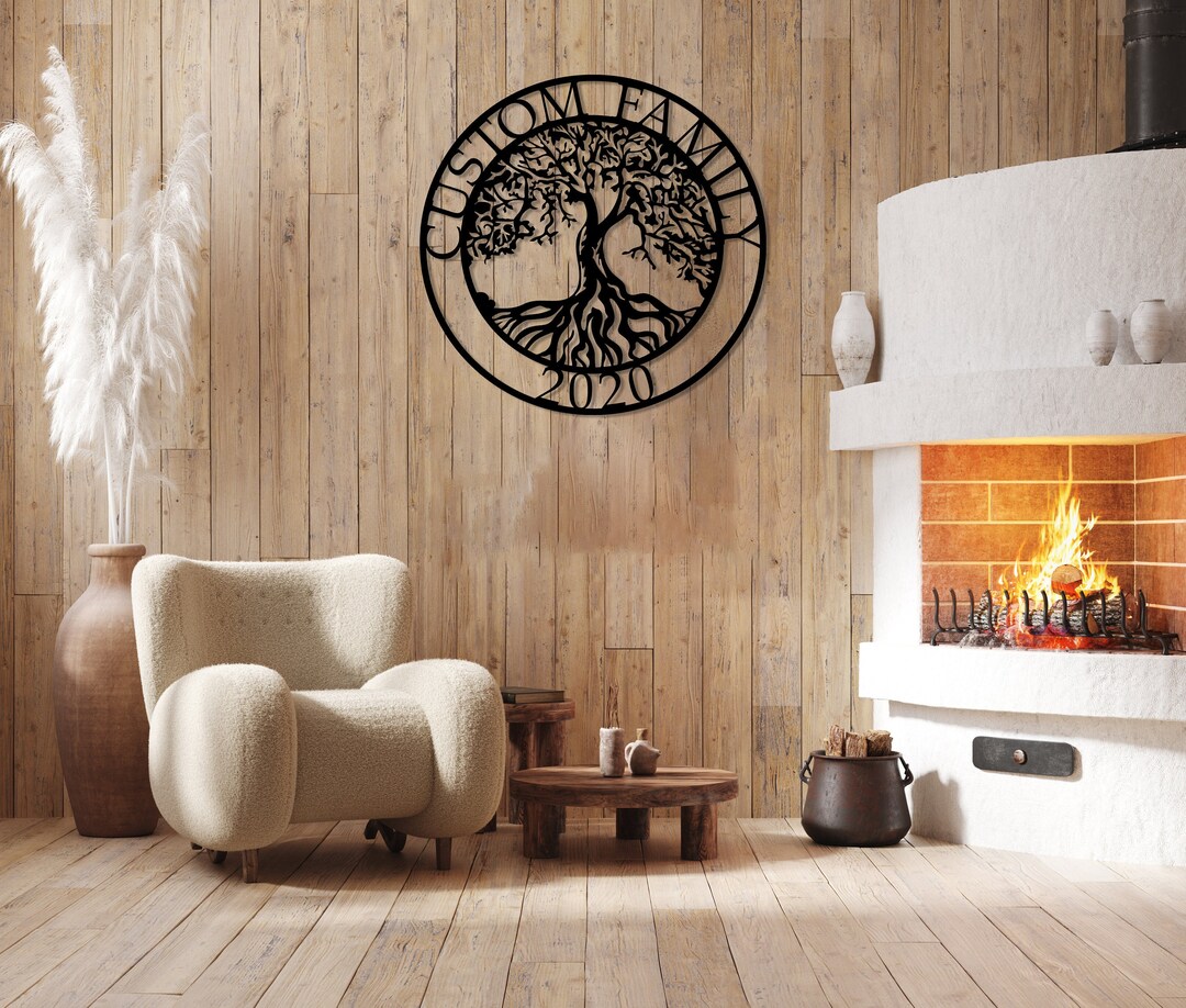 Family Tree Metal Wall Art, Custom Wall Sign, Farmhouse Wall Decor ...