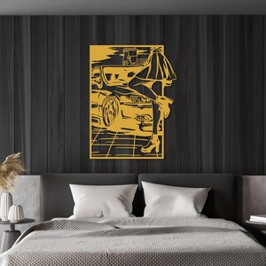 Car Art Metal Wall Decor, Female Body Metal Wall Art, Racing Automotive Lover Gift for Men, Car Guy Gift,Woman Body Feminine Wall Art Gold