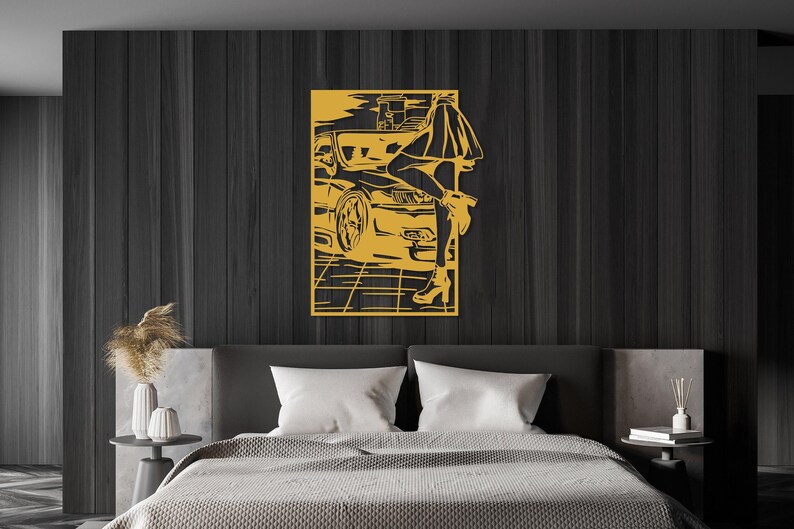 Car Art Metal Wall Decor, Female Body Metal Wall Art, Racing Automotive Lover Gift for Men, Car Guy Gift,Woman Body Feminine Wall Art Gold