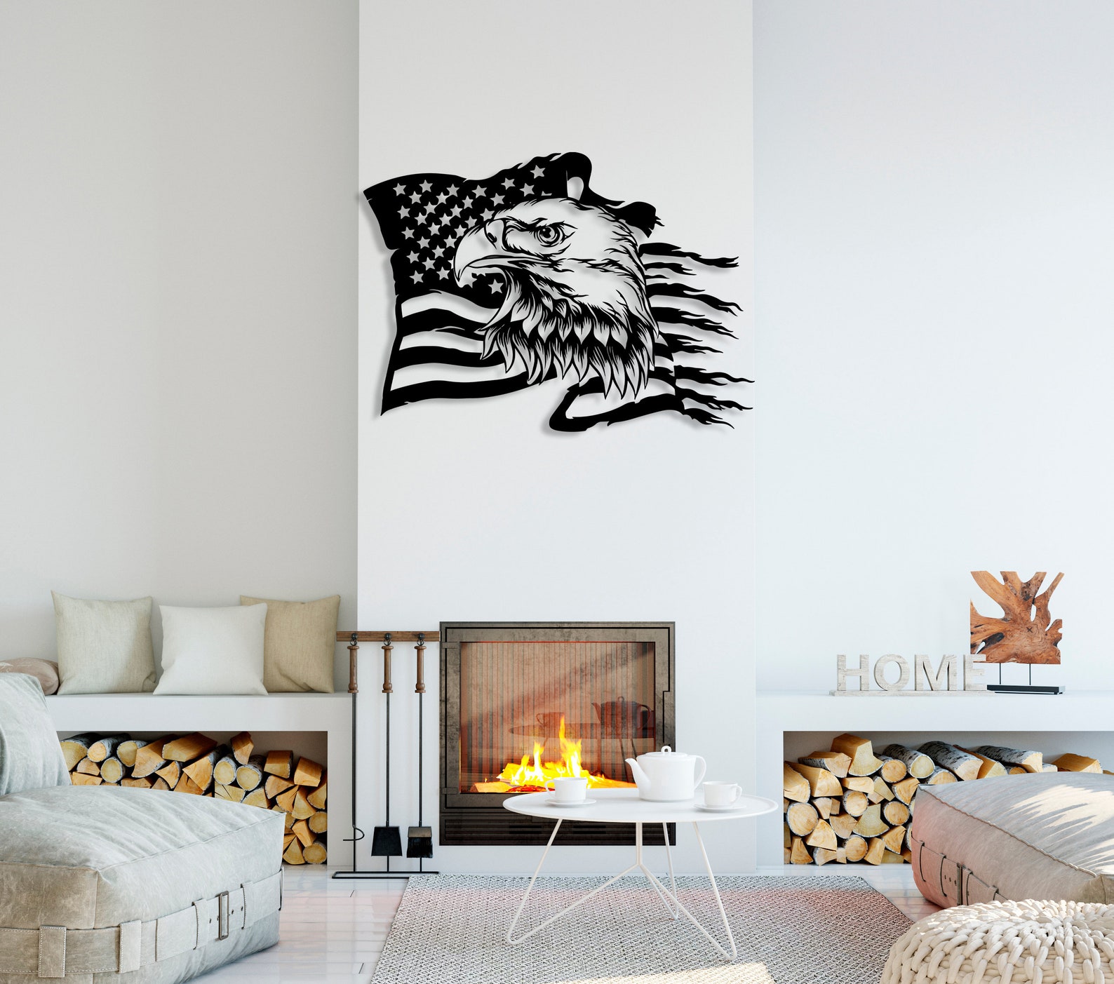 American Eagle Metal Wall Art American Flag Wall Decor US - Etsy