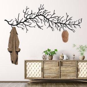 Metal Tree Wall Coat Rack, Tree Wall Hooks, Metal Entryway Decor, Modern Branch Wall Mount, Large Wall Hanger,Entryway Hat Hanger Wall Decor