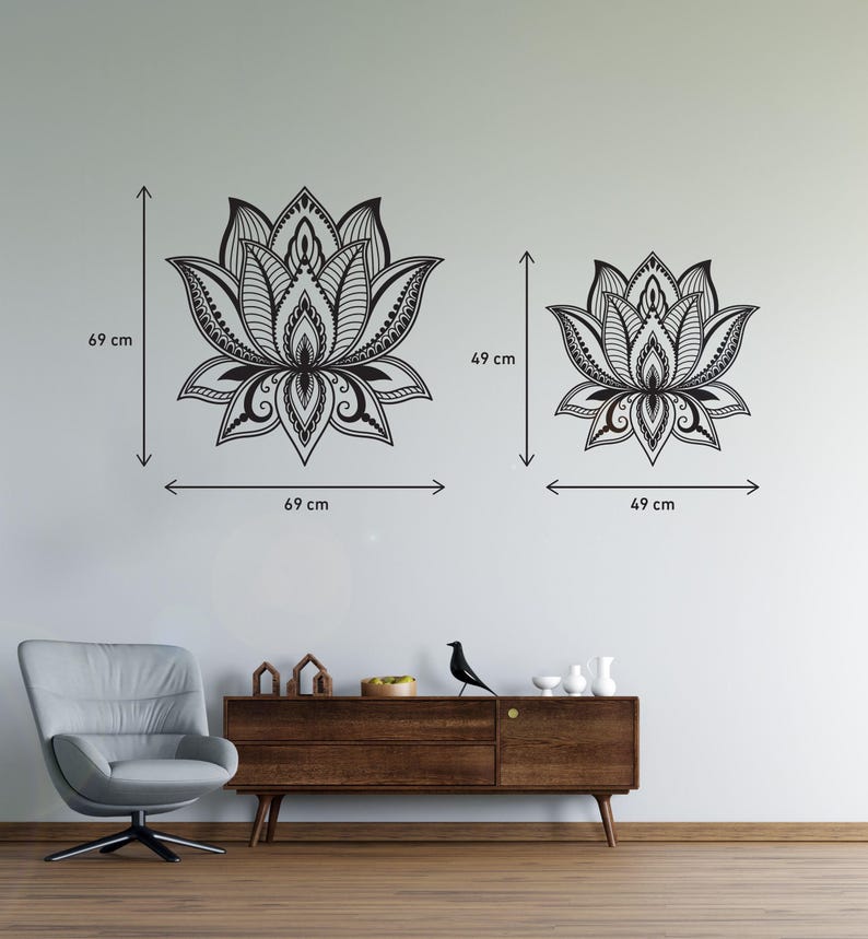 Grande decorazione da parete in metallo con mandala e fiore di loto, decorazione da parete in metallo con fiore di loto, arte yoga, decorazione da parete per la camera da letto, decorazione sopra il letto, regalo di inaugurazione della casa immagine 7