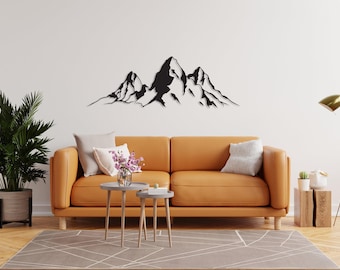 Mountain Large Metal Wall Decor, Mountain Range Metal Wall Art, Fireplace Metal Wall Decor, Mountain Decorations, Housewarming Gifts