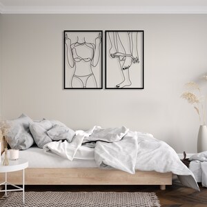 Naked Female Body Metal Wall Art Set of 2, Naked Woman Body Wall Decor ...