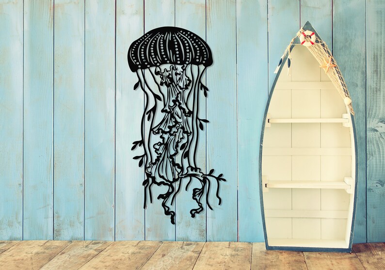 Jellyfish Metal Wall Art Sea Life Wall Decor Nautical Theme Etsy
