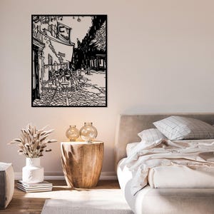 Cafe Terrace at Night Large Metal Wall Art, Van Gogh Wall Decor Artwork, Modern Living Room Wall Art, Unique Above Bed Decor, Art Lover Gift image 2