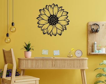 Sunflower Metal Wall Decor, Metal Flower Wall Art, Sunflower Metal Sign, Sunflower Home Decor, Livingroom Decor, Wall Art, Housewarming Gift