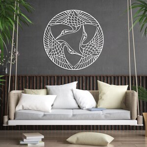 Birds Boho Metal Wall Art, Steel Birds Art Decor, Living Room Wall Art,Modern Home Decor,Office Wall Decor,Housewarming Gift,Bird Lover Gift White