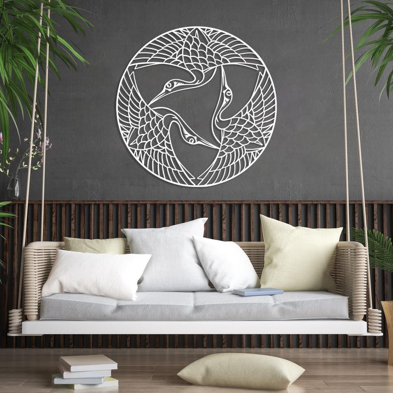 Birds Boho Metal Wall Art, Steel Birds Art Decor, Living Room Wall Art,Modern Home Decor,Office Wall Decor,Housewarming Gift,Bird Lover Gift White