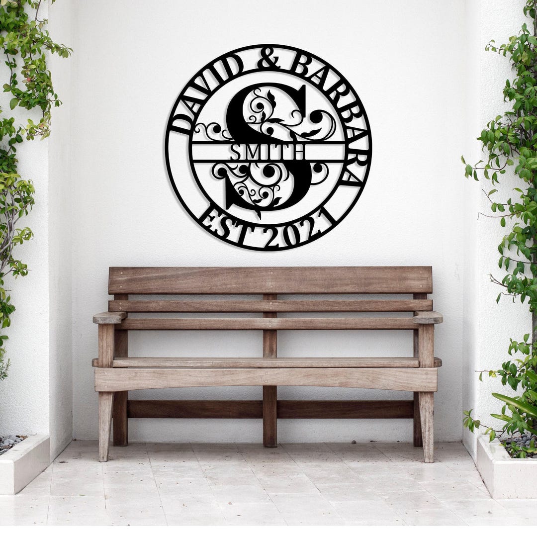 Personalized Metal Sign, Custom Monogram Wall Decor, Metal Wall Art ...