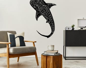 Whale Shark Metal Wall Art, Large Whale Shark Wall Decor, Ocean Themed Gift, Nautical Home Decor, Diver Gift Idea, Sea Life Steel Wall Art