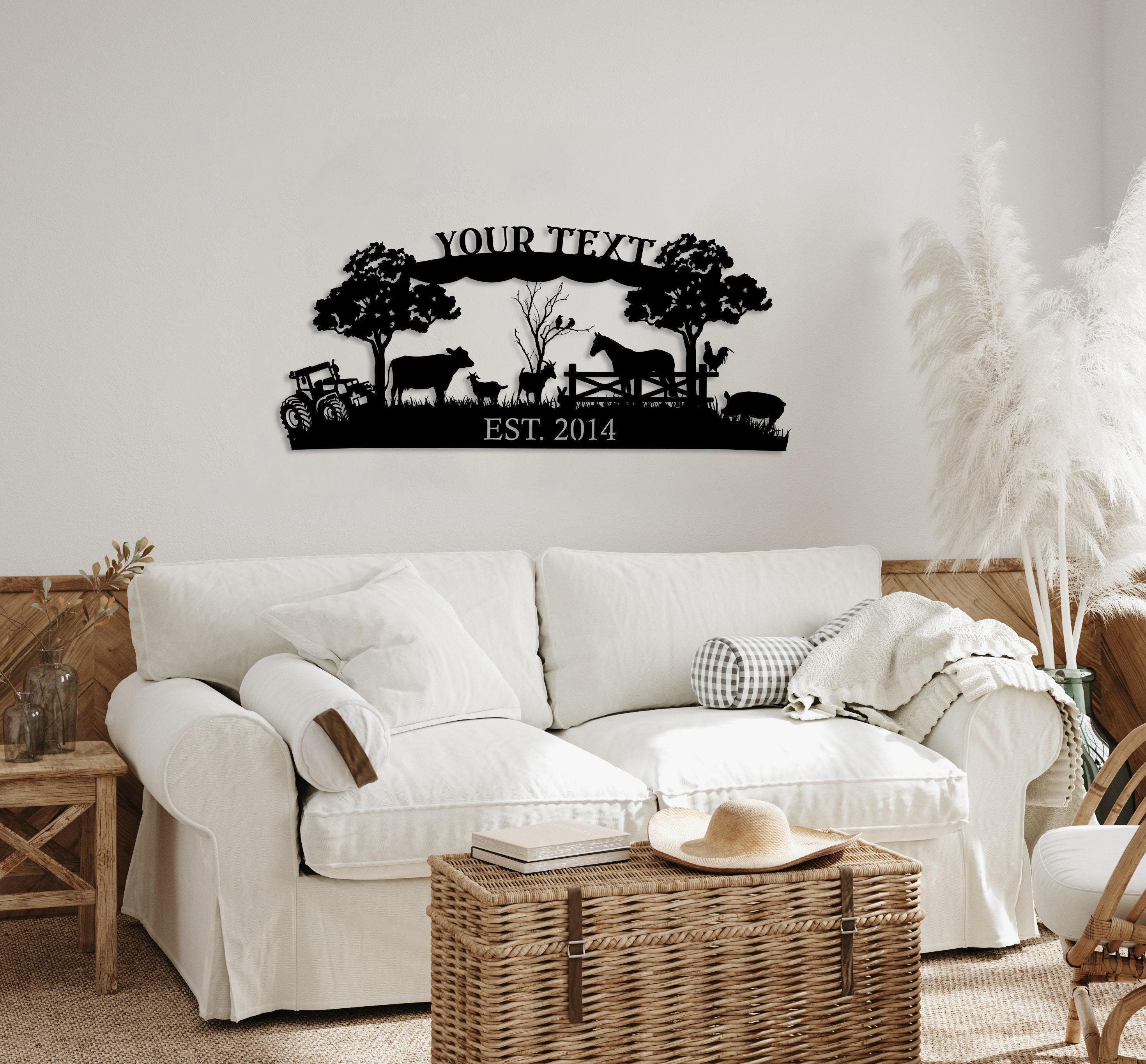 Custom Metal Farm Sign, Large Metal Ranch Sign With Horse, Metal Barn ...