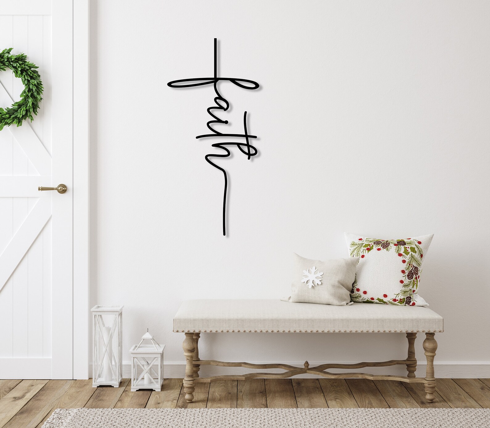 Faith Cross Metal Wall Art Religious Jesus Wall Decor - Etsy
