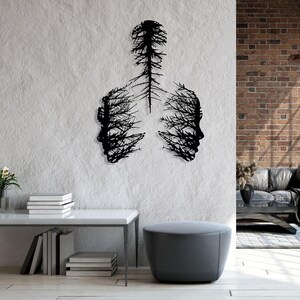 Abstract Tree Metal Wall Art, Abstract Faces Wall Decor, Modern Wall Art, Unique Design Wall Sculpture, Art Lover Gift, Housewarming Gift image 12
