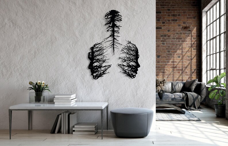 Abstract Tree Metal Wall Art, Abstract Faces Wall Decor, Modern Wall Art, Unique Design Wall Sculpture, Art Lover Gift, Housewarming Gift image 12