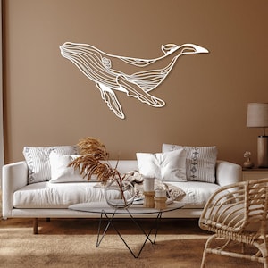 Contemporary ocean animal metal wall sculpture for home