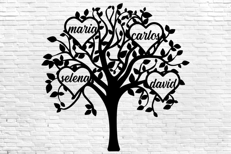 Family Tree Metal Wall Art Personalized Mother Day Gift Etsy