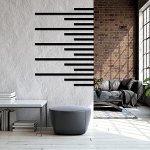 Metal Stripes Wall Decoration Set of 30, Modern Minimalist Design Living Room Art, 30 Pieces Wall Art, Unique Home Decor, Housewarming Gift image 8