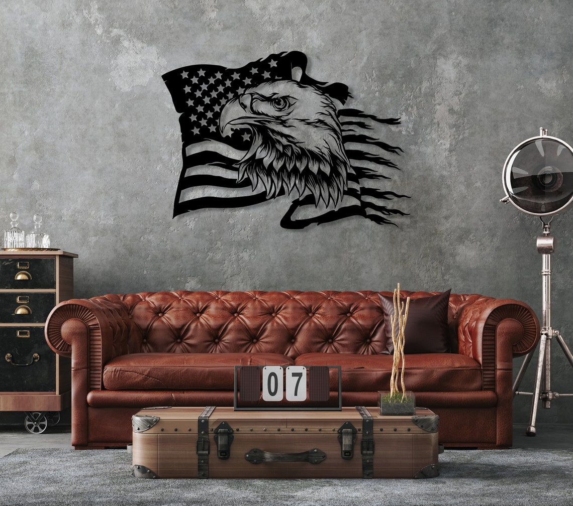 American Eagle Metal Wall Art American Flag Wall Decor US - Etsy