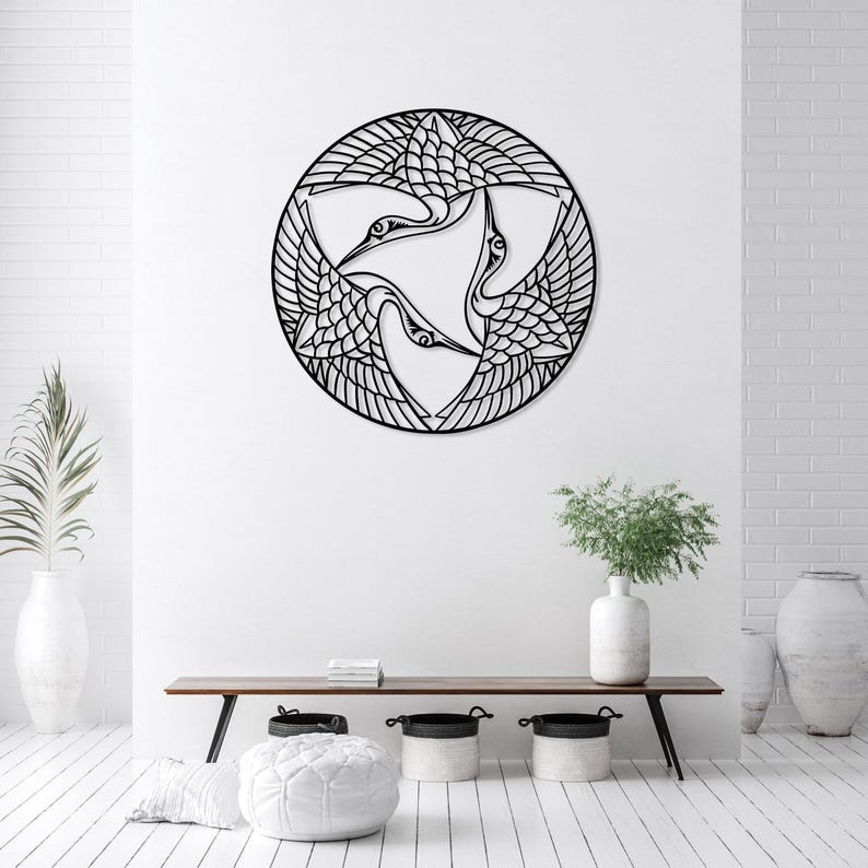 Birds Boho Metal Wall Art, Steel Birds Art Decor, Living Room Wall Art,Modern Home Decor,Office Wall Decor,Housewarming Gift,Bird Lover Gift image 6