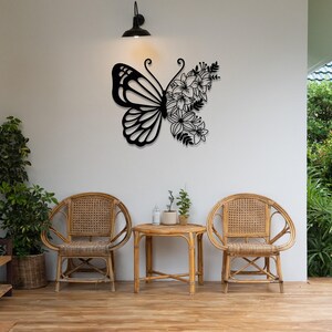 Butterfly Metal Wall Art, Butterfly Home Decor, Metal Living Room Decor ...