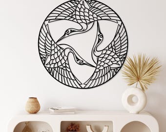 Birds Boho Metal Wall Art, Steel Birds Art Decor, Living Room Wall Art,Modern Home Decor,Office Wall Decor,Housewarming Gift,Bird Lover Gift