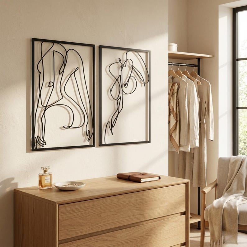 Female body metal wall art