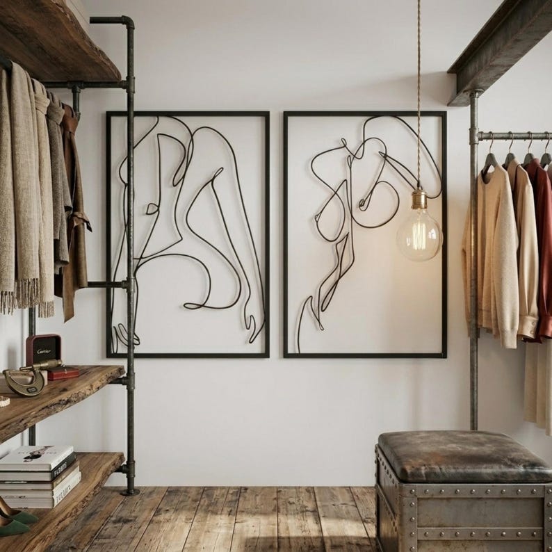 woman body metal wall art