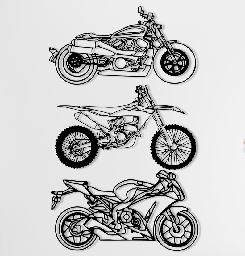 Custom Motorcycle Metal Decor Wall Art, Personalized Motorcycle Wall Sign, Motorcycle Lover Gift for Men, Motorcycle Accessories Decor image 3