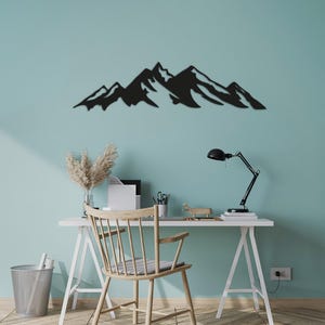 Mountain Wall Art, Large Mountain Wall Art, Mountain Metal Wall Art, Nature Mountain Metal Decor, Hill Metal Decor, Fireplace Metal Wall Art image 2