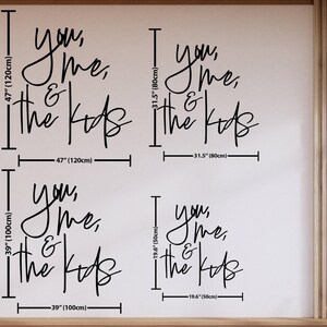 You Me and the Kids Wall Sign, Cursive Family Sign, Family Gift, Boho Home Decor, Minimalist Living Room Art, Quote Decor, Bedroom Wall Sign image 9