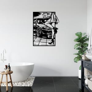 Car Art Metal Wall Decor, Female Body Metal Wall Art, Racing Automotive Lover Gift for Men, Car Guy Gift,Woman Body Feminine Wall Art image 7